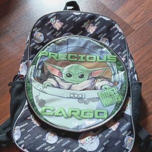 Back to School Star Wars Mandalorian Baby Yoda Backpack New Condition 18"